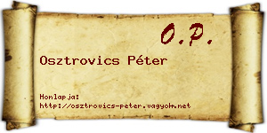 Osztrovics Péter névjegykártya